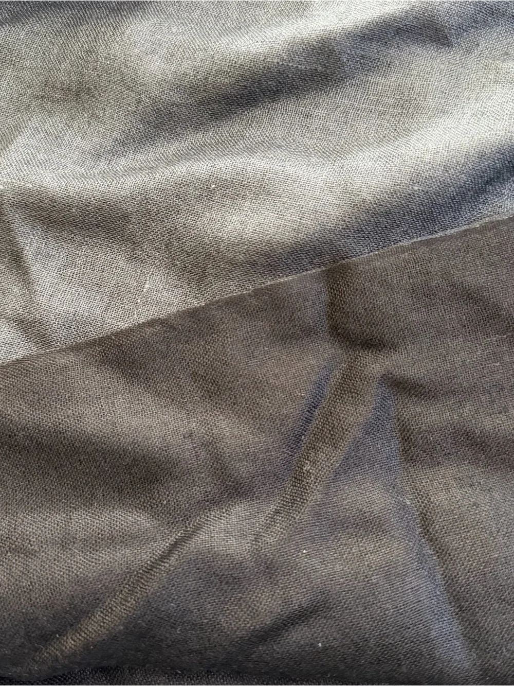 Eileen Fisher 50% Silk 50% Cashmere Reversible Gray Black Wrap Scarf Shawl